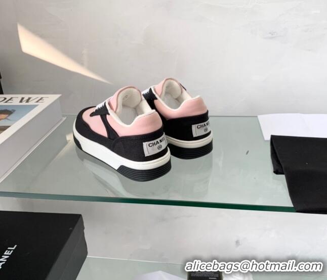 Luxurious Chanel Canvas Sneakers G37488 Pink/Black 2021