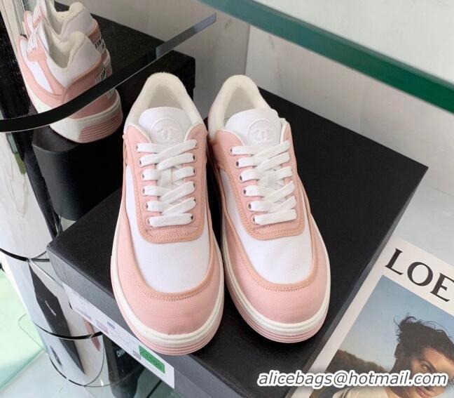 Most Popular Chanel Canvas Sneakers G37488 Pink/White 2021