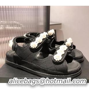 Charming Chanel Pearl Strap Sandal G35927 Black 2021