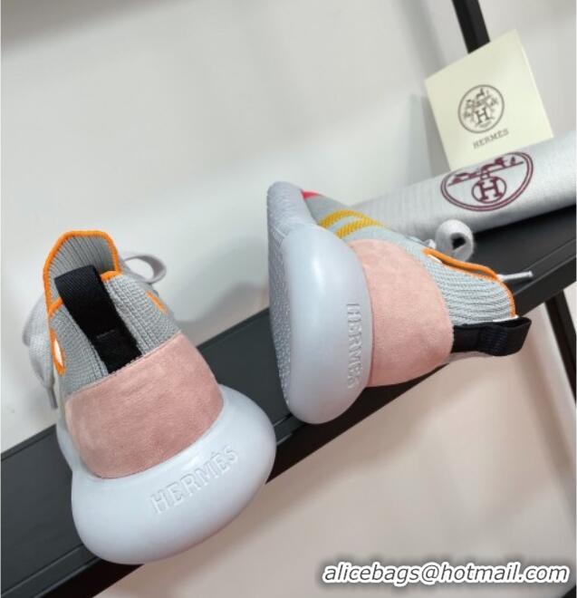 Top Quality Hermes Crew Knit Sneakers 033069 Grey 2021