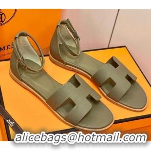 Cute Hermes Santorini Sandal in Smooth Swift Calfskin 331084 Apricot