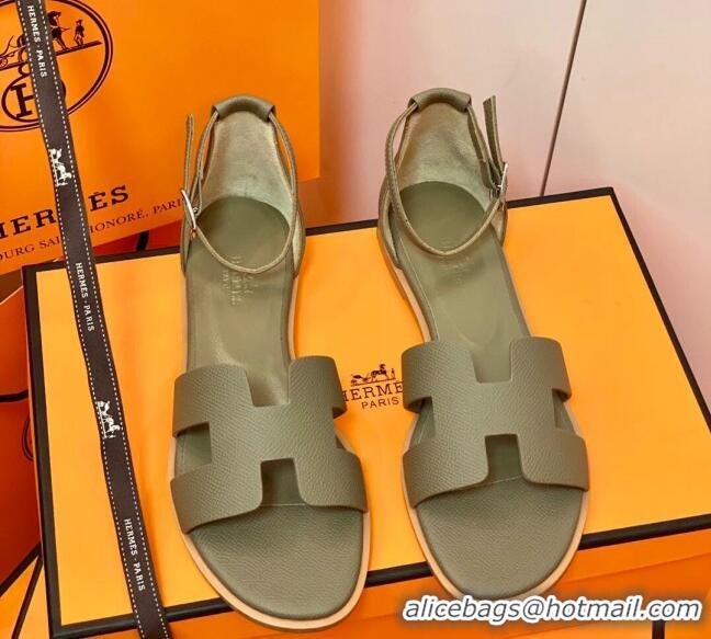 Cute Hermes Santorini Sandal in Smooth Swift Calfskin 331084 Apricot