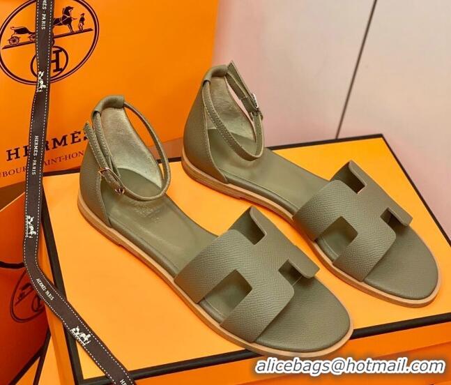 Cute Hermes Santorini Sandal in Smooth Swift Calfskin 331084 Apricot