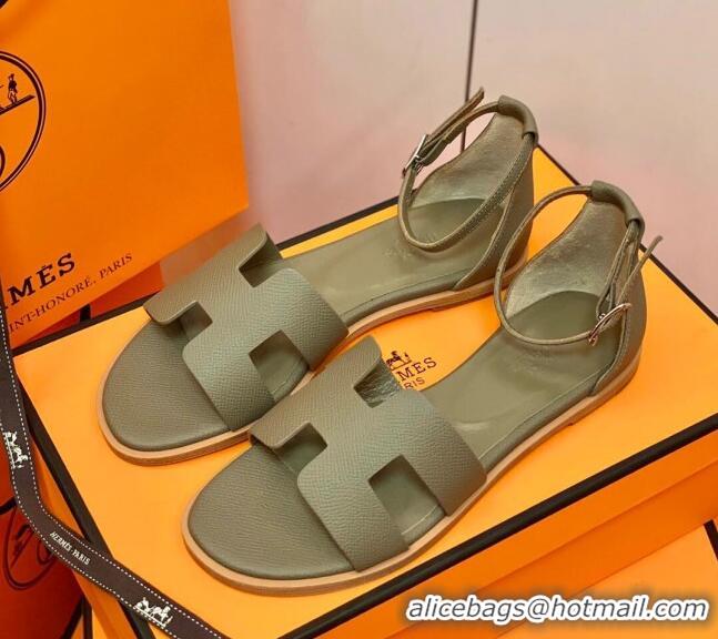 Cute Hermes Santorini Sandal in Smooth Swift Calfskin 331084 Apricot