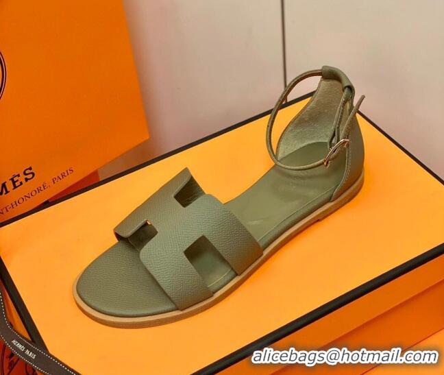 Cute Hermes Santorini Sandal in Smooth Swift Calfskin 331084 Apricot