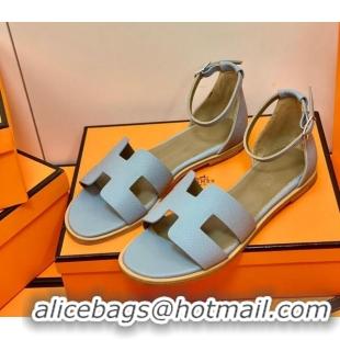 Top Quality Hermes Santorini Sandal in Grainy Epsom Calfskin 331091 Grey 2021