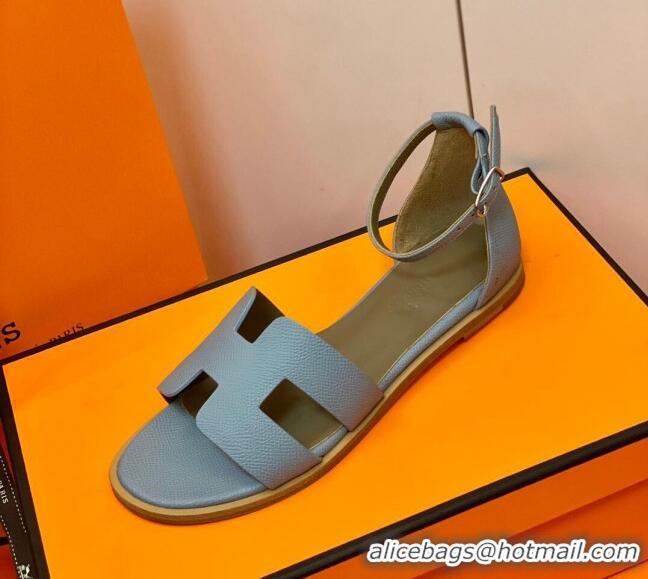 Top Quality Hermes Santorini Sandal in Grainy Epsom Calfskin 331091 Grey 2021