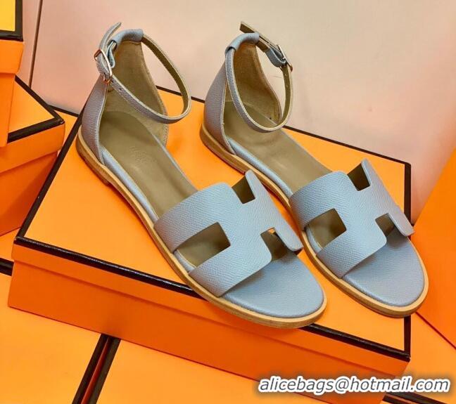 Top Quality Hermes Santorini Sandal in Grainy Epsom Calfskin 331091 Grey 2021