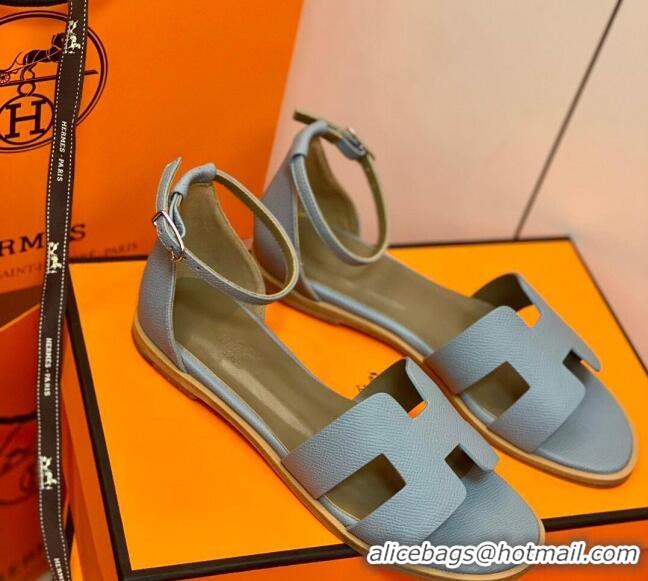 Top Quality Hermes Santorini Sandal in Grainy Epsom Calfskin 331091 Grey 2021