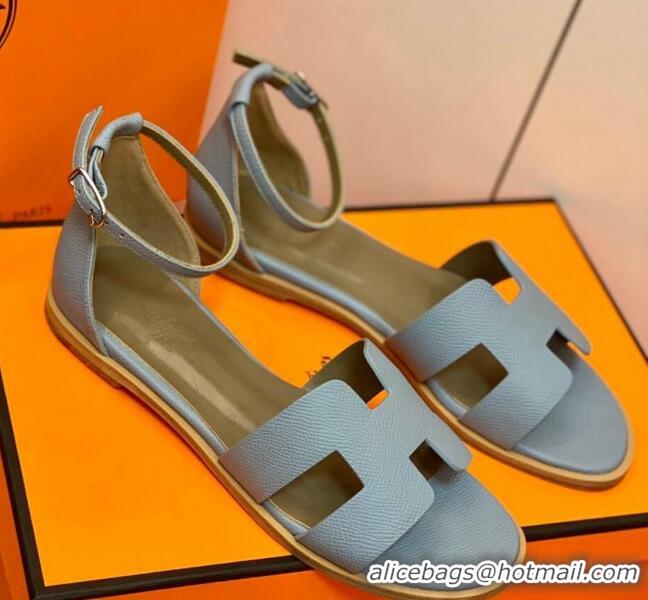 Top Quality Hermes Santorini Sandal in Grainy Epsom Calfskin 331091 Grey 2021