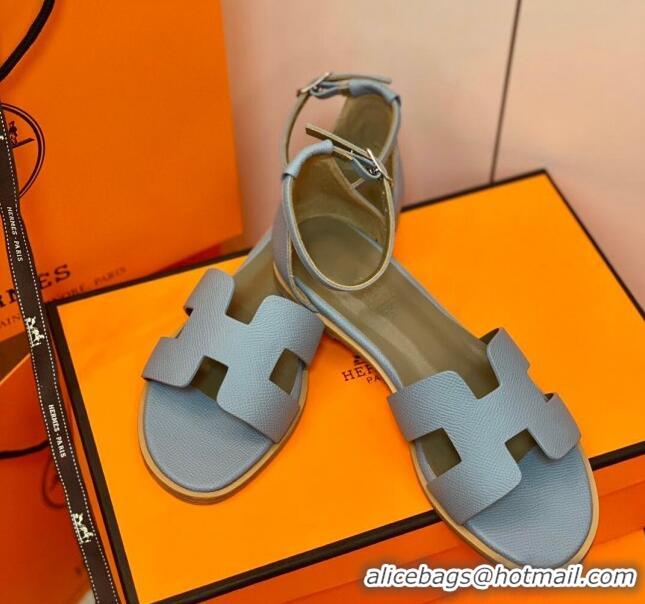 Top Quality Hermes Santorini Sandal in Grainy Epsom Calfskin 331091 Grey 2021