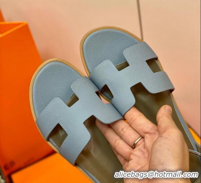 Top Quality Hermes Santorini Sandal in Grainy Epsom Calfskin 331091 Grey 2021