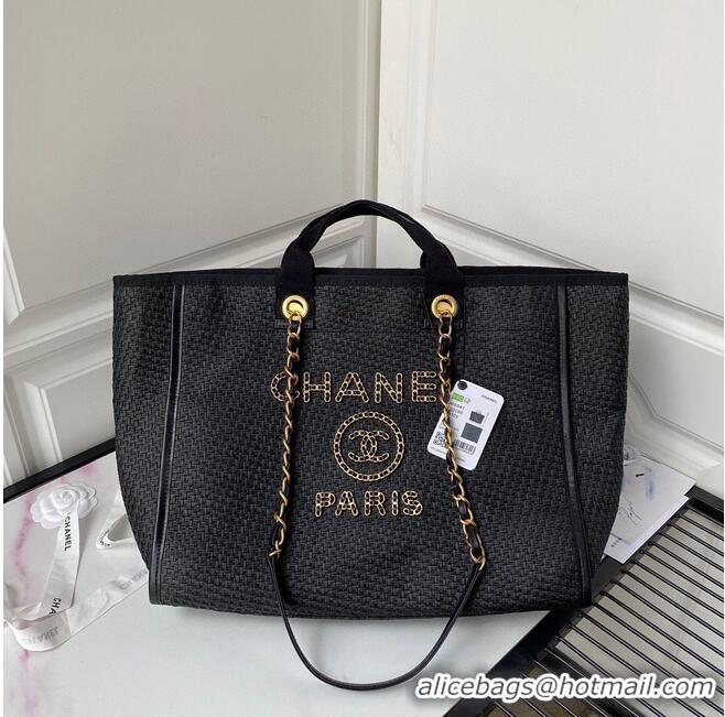 Super Quality Chanel Large Weave Shopping Bag A66941 Black