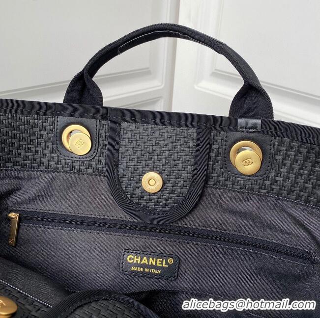 Super Quality Chanel Large Weave Shopping Bag A66941 Black