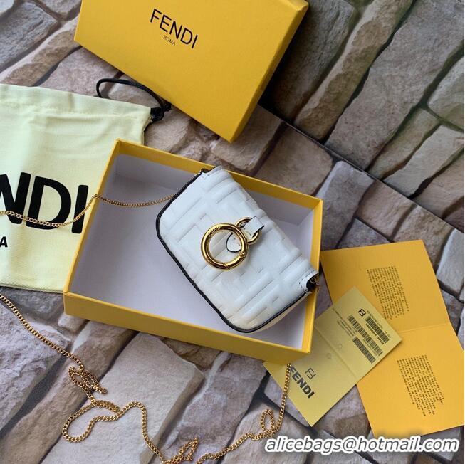 Buy Inexpensive FENDI NANO BAGUETTE CHARM nappa leather 7AR844 White