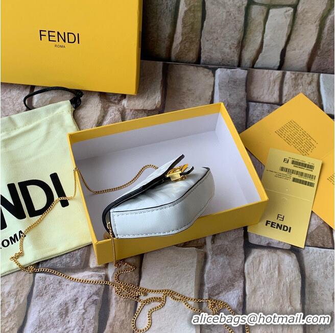 Buy Inexpensive FENDI NANO BAGUETTE CHARM nappa leather 7AR844 White