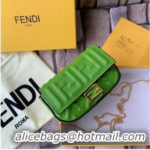 Promotional FENDI NANO BAGUETTE CHARM nappa leather 7AR844 Green