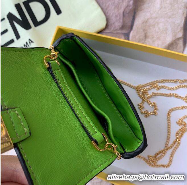 Promotional FENDI NANO BAGUETTE CHARM nappa leather 7AR844 Green