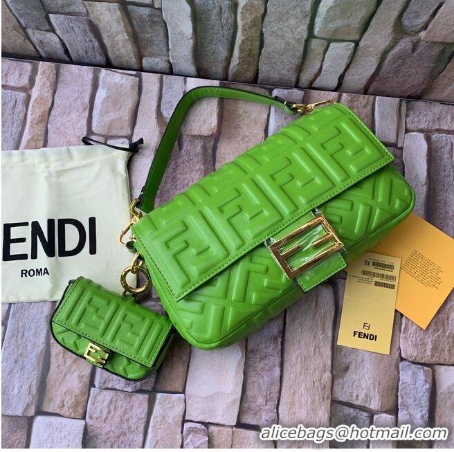 Promotional FENDI NANO BAGUETTE CHARM nappa leather 7AR844 Green