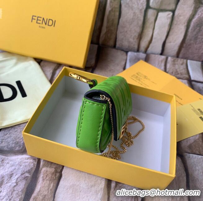 Promotional FENDI NANO BAGUETTE CHARM nappa leather 7AR844 Green