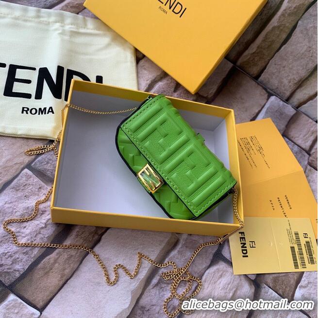 Promotional FENDI NANO BAGUETTE CHARM nappa leather 7AR844 Green