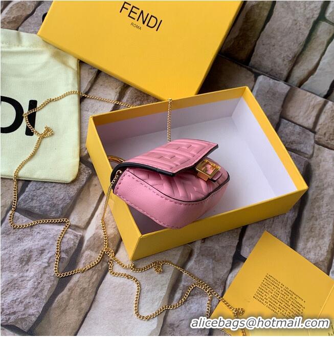 Unique Grade FENDI NANO BAGUETTE CHARM nappa leather 7AR844 Pink