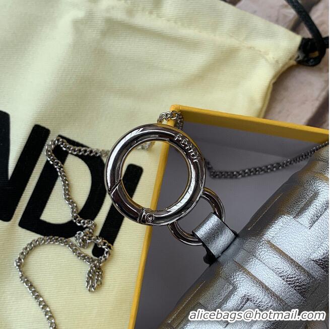 Cheapest FENDI NANO BAGUETTE CHARM nappa leather 7AR844 Silver