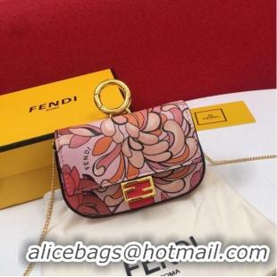 Best Price FENDI NANO BAGUETTE CHARM Nappa Original Leather Bag 7AR844 Flower