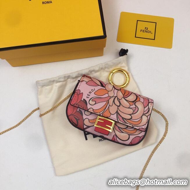 Best Price FENDI NANO BAGUETTE CHARM Nappa Original Leather Bag 7AR844 Flower