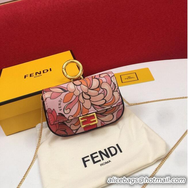 Best Price FENDI NANO BAGUETTE CHARM Nappa Original Leather Bag 7AR844 Flower