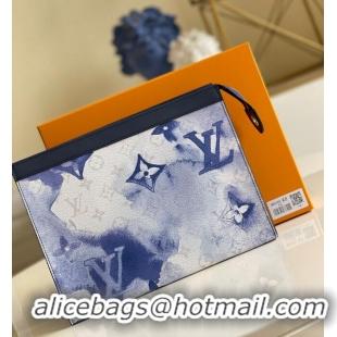 Trendy Design Louis Vuitton Monogram Eclipse POCHETTE VOYAGE MM M80460 Blue&White