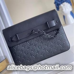 Top Quality Louis Vuitton Monogram Eclipse POCHETTE Steamer M80140 Black