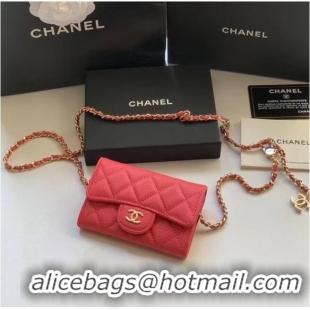 Best Price Chanel Original Grained Calfskin Pocket 81081 Red