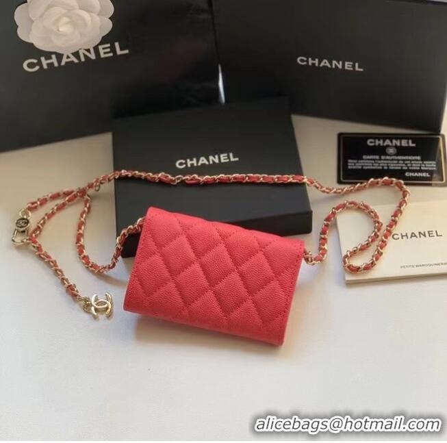 Best Price Chanel Original Grained Calfskin Pocket 81081 Red