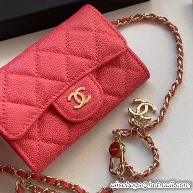 Best Price Chanel Original Grained Calfskin Pocket 81081 Red