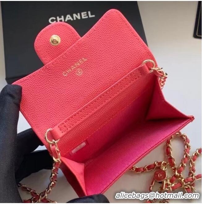 Best Price Chanel Original Grained Calfskin Pocket 81081 Red