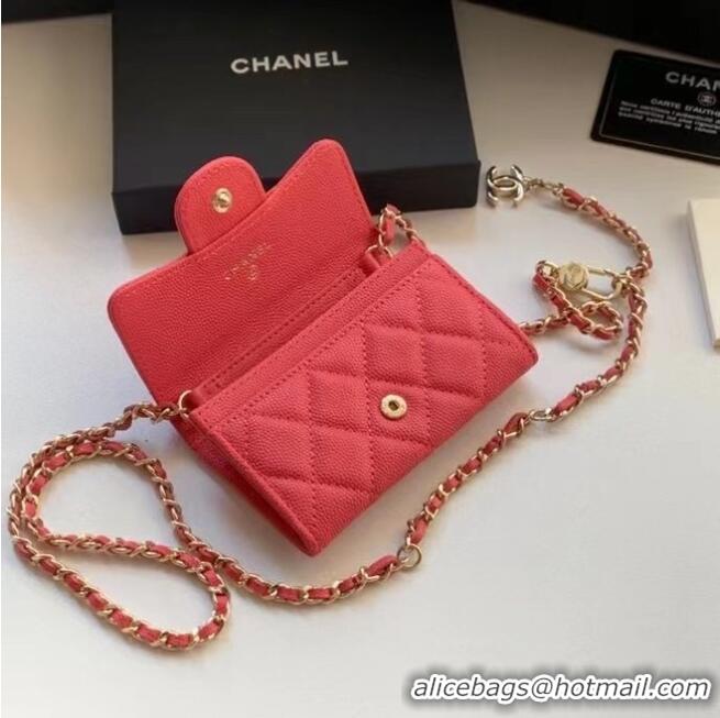 Best Price Chanel Original Grained Calfskin Pocket 81081 Red