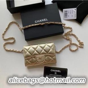 Luxury Discount Chanel Original Grained Calfskin Pocket 81081 Gold