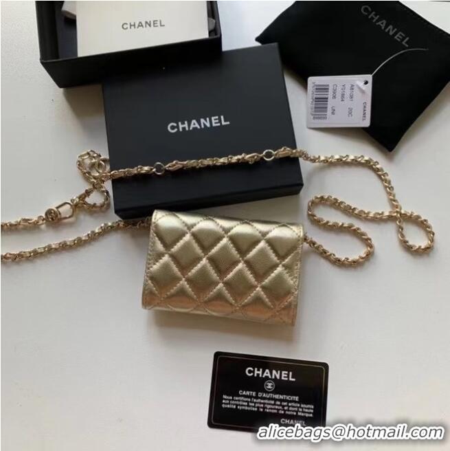 Luxury Discount Chanel Original Grained Calfskin Pocket 81081 Gold