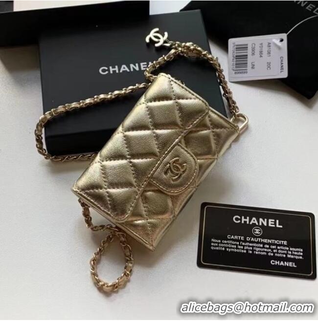 Luxury Discount Chanel Original Grained Calfskin Pocket 81081 Gold