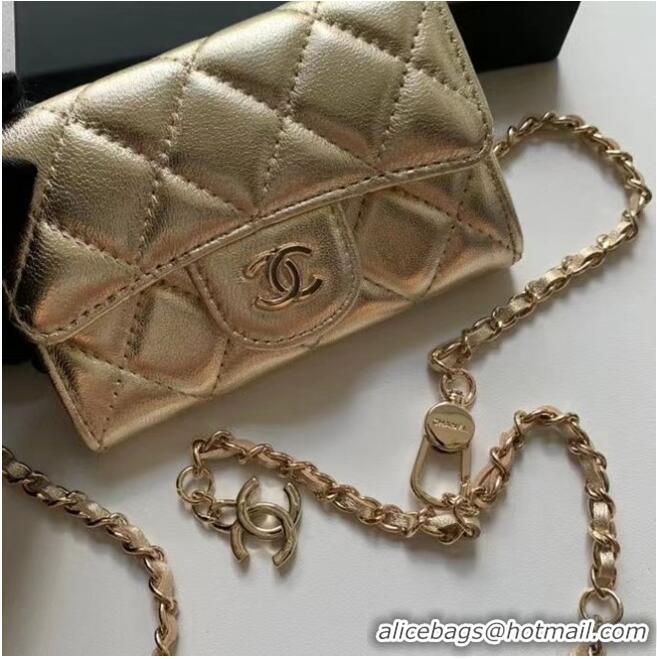 Luxury Discount Chanel Original Grained Calfskin Pocket 81081 Gold