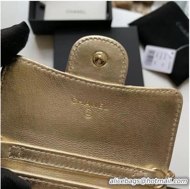 Luxury Discount Chanel Original Grained Calfskin Pocket 81081 Gold