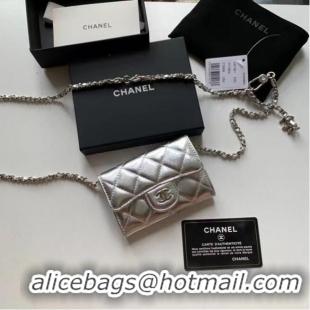 Popular Style Chanel Original Grained Calfskin Pocket 81081 Silver