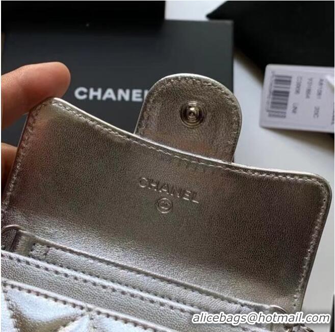 Popular Style Chanel Original Grained Calfskin Pocket 81081 Silver