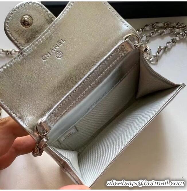 Popular Style Chanel Original Grained Calfskin Pocket 81081 Silver