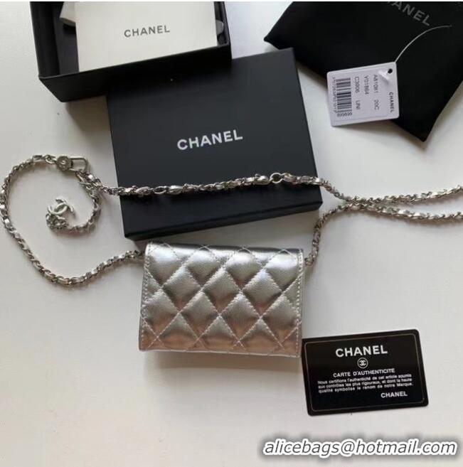 Popular Style Chanel Original Grained Calfskin Pocket 81081 Silver