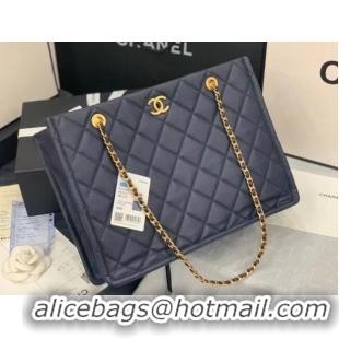 Well Crafted Chanel Original Leather Shopping Bag AS2360 Navy Blue