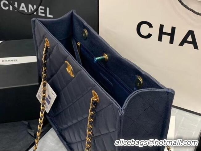 Well Crafted Chanel Original Leather Shopping Bag AS2360 Navy Blue