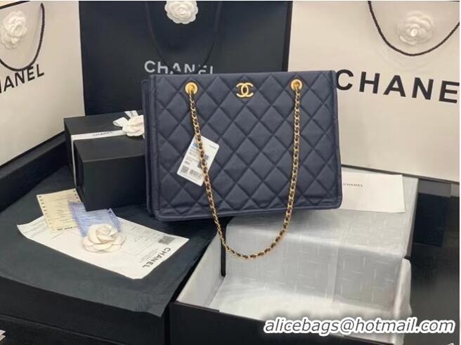 Well Crafted Chanel Original Leather Shopping Bag AS2360 Navy Blue