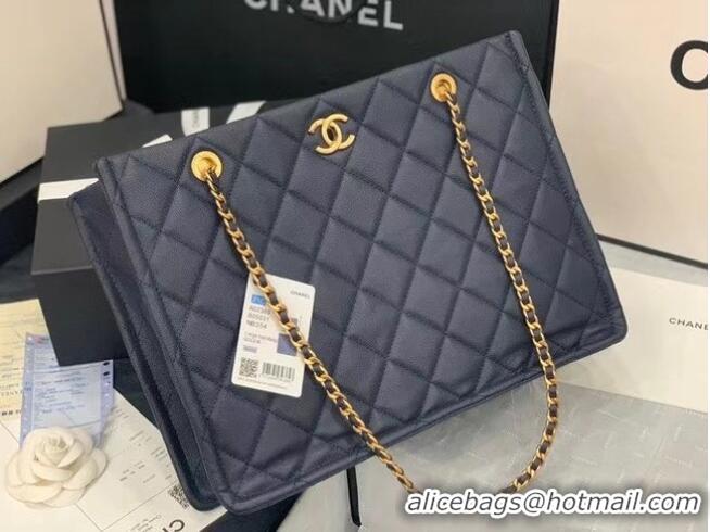 Well Crafted Chanel Original Leather Shopping Bag AS2360 Navy Blue